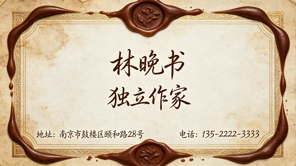 文艺复古名片示例1