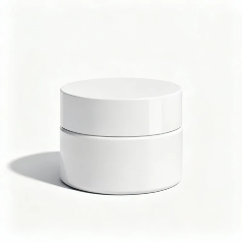 透明背景PNG图片：白色极简护肤品瓶身，无阴影，边缘清晰