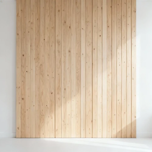 浅色原木条板背景墙，垂直排列，自然纹理，白色背景，正视拍摄，极简风格