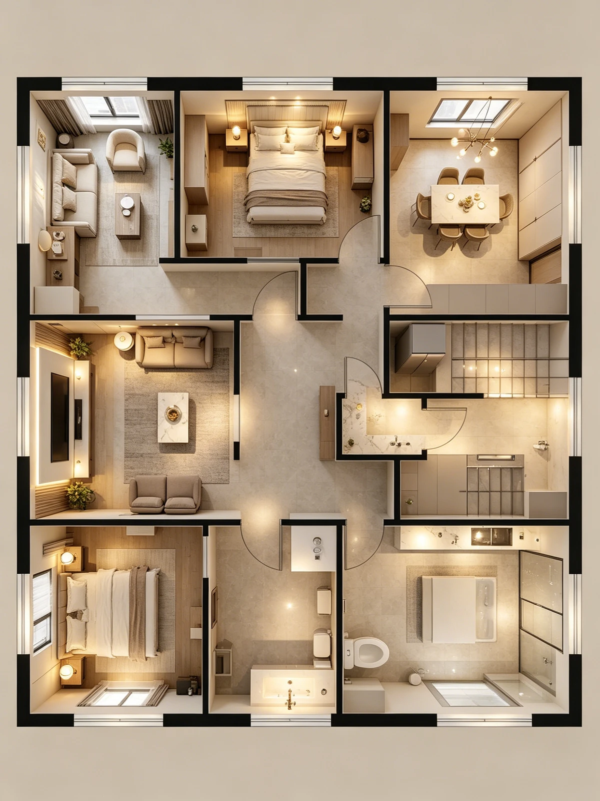 全屋设计前原始户型图