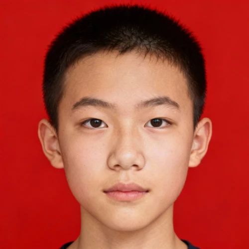 标准证件照红色背景，色彩纯正，适合考级或证书使用