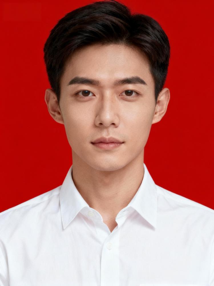 证件照红底转换蓝底前示例照片