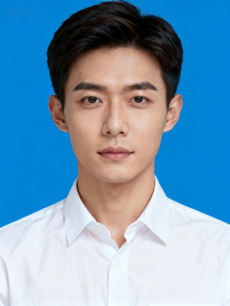 证件照红底转换蓝底前示例照片