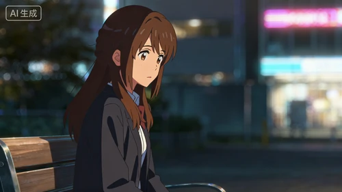 输入图像：一张动漫视频截图，分辨率1280x720，色彩略显暗淡，线条周围有压缩噪点。