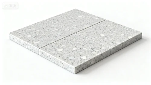 浅灰色石英石台面，无缝拼接，厚度2cm，白色背景，俯视拍摄，质感细腻