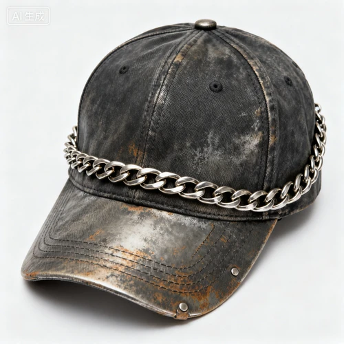 酷感配饰素材，金属项链，棒球帽，增加潮流细节