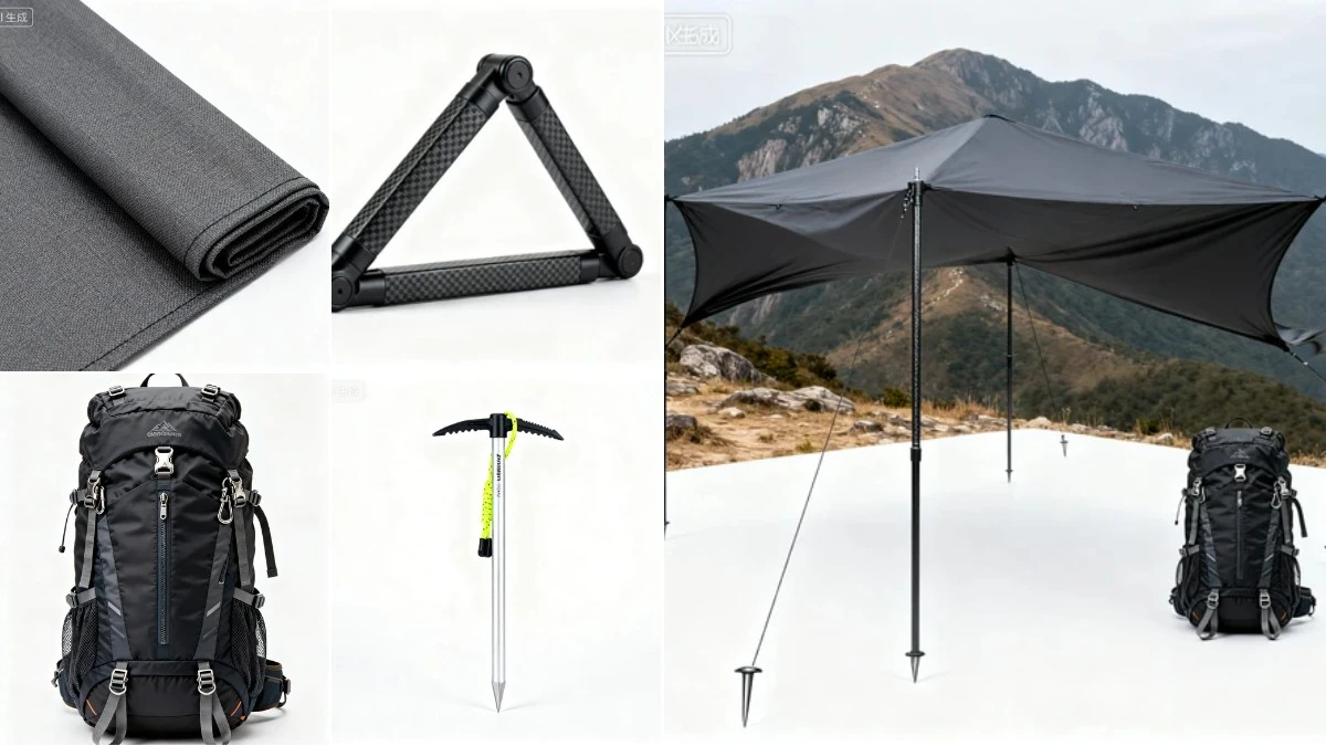 图4：专业登山天幕AI合成效果（左侧为拆分素材，右侧为合并成品）