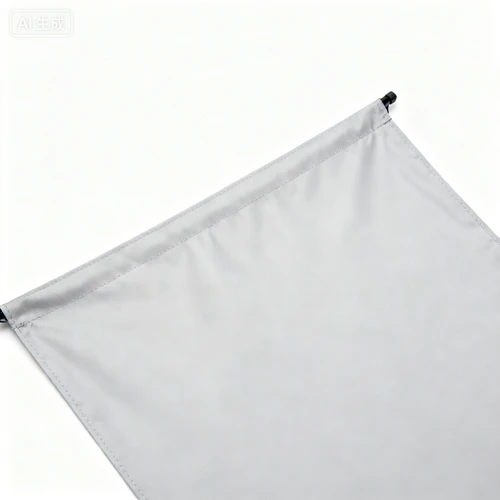 浅灰色防水天幕布料，耐磨材质，平整无褶皱，白色背景，俯视拍摄，边缘清晰