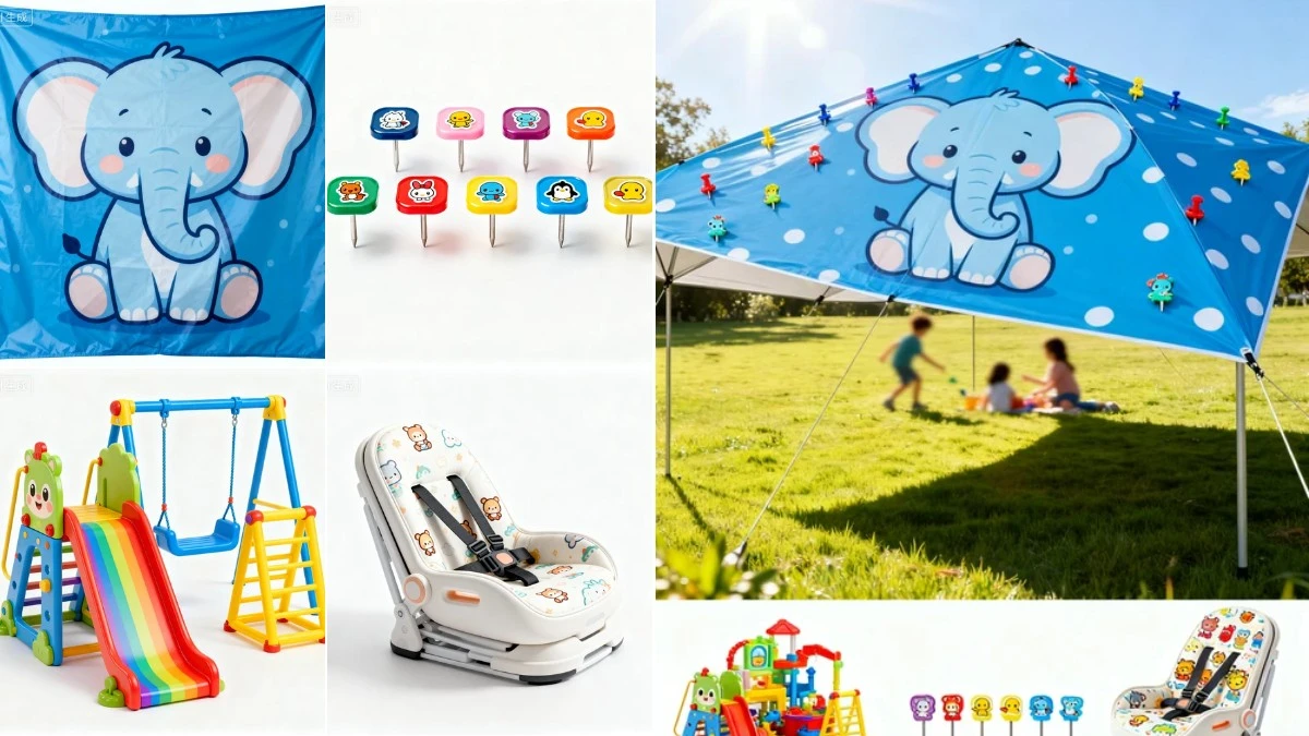 图3：亲子家庭天幕AI合成效果（左侧为拆分素材，右侧为合并成品）