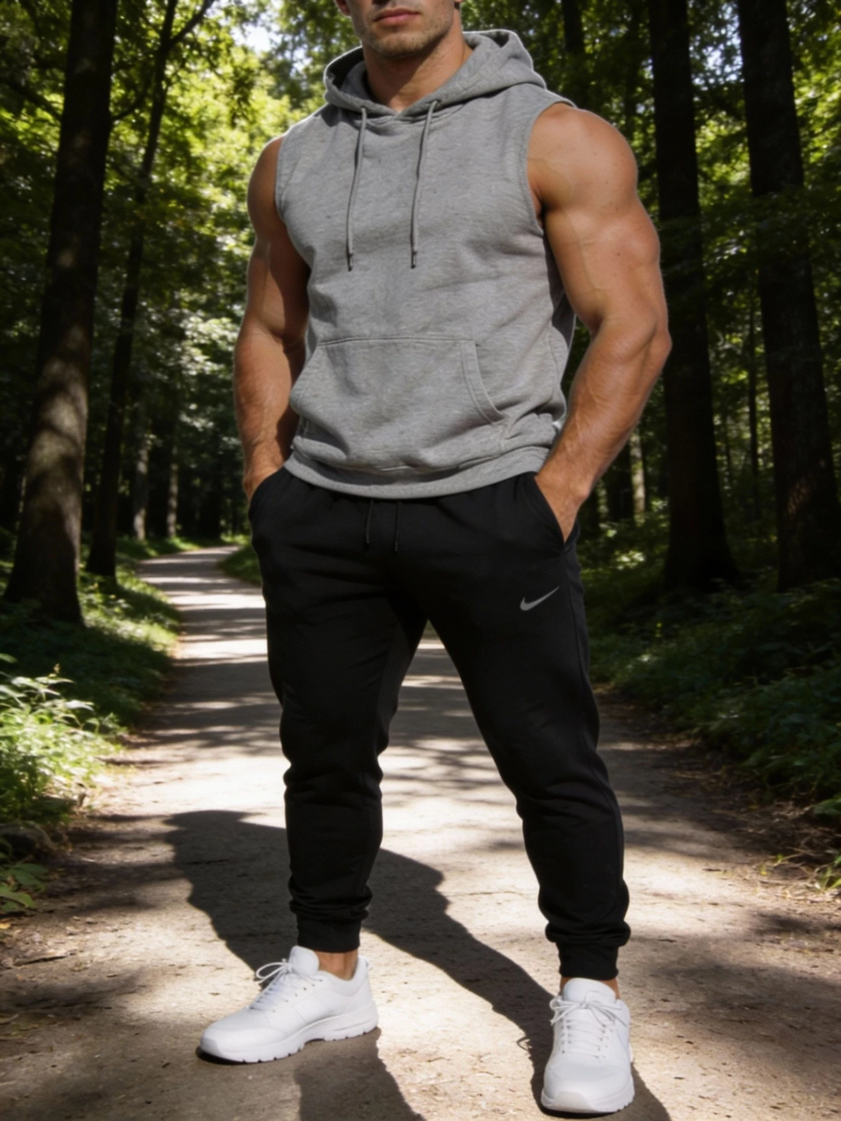 模特图换自然背景前示例图像