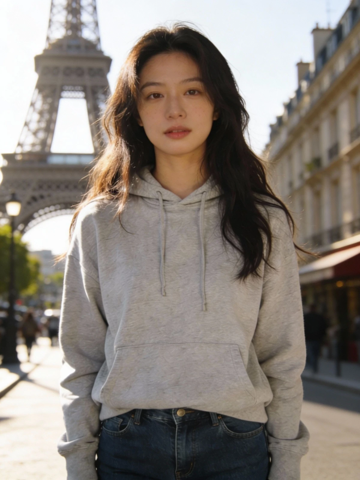 模特图换街景背景前示例图像