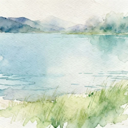 风格参考：淡雅水彩，湿画法