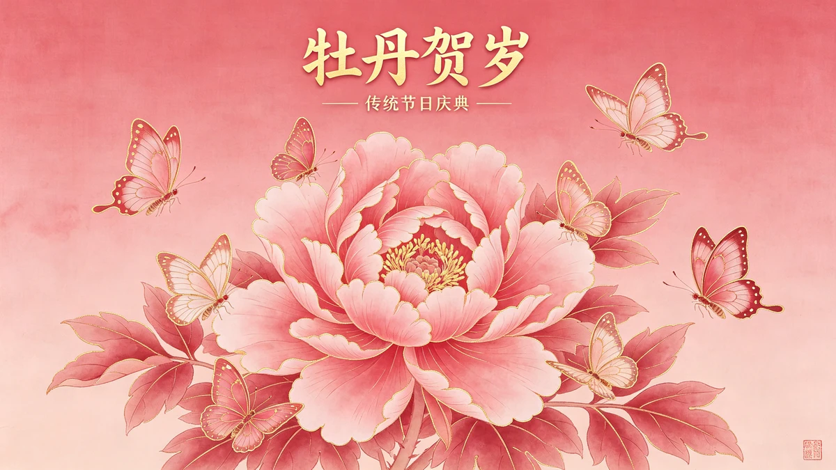 工笔花鸟海报示例1