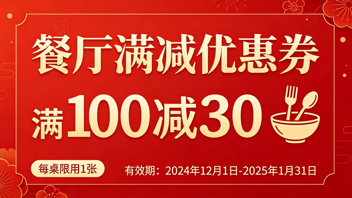 促销优惠券示例1
