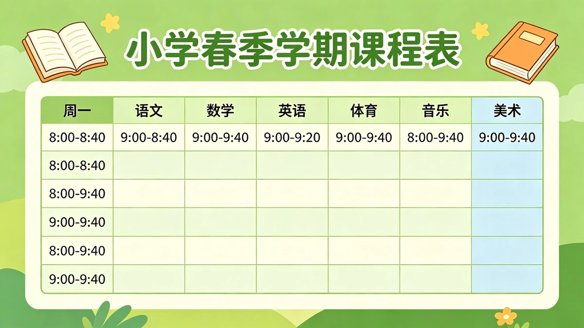 学校课程表示例1