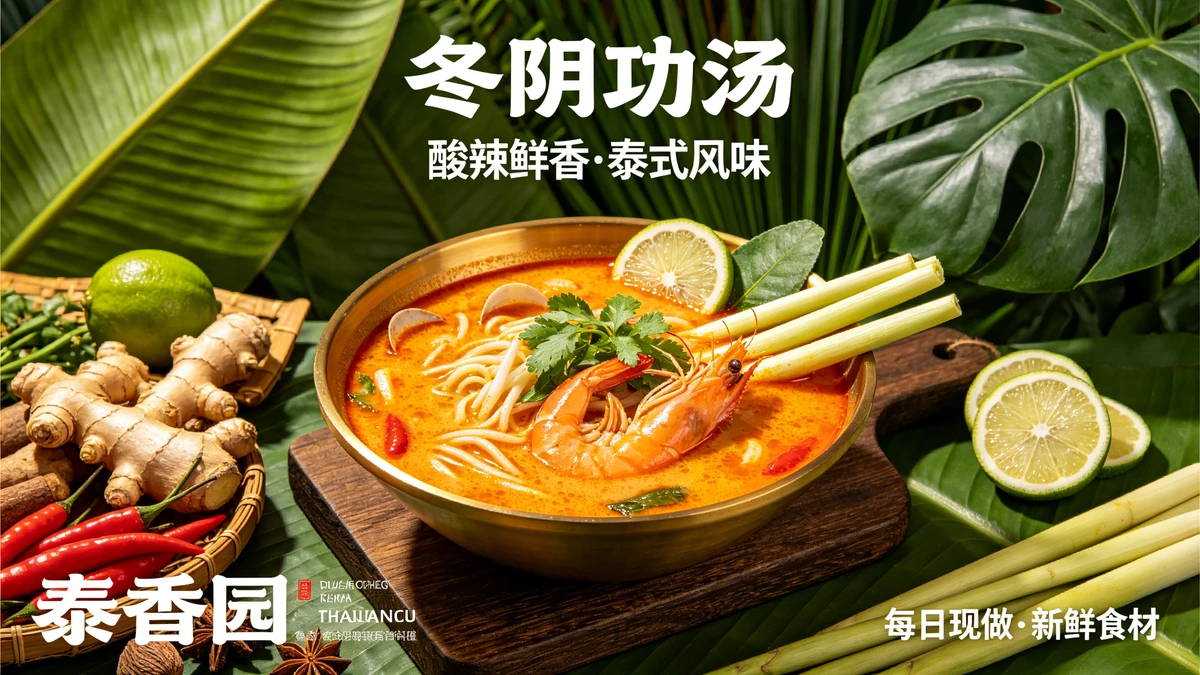 泰式美食宣传单示例1