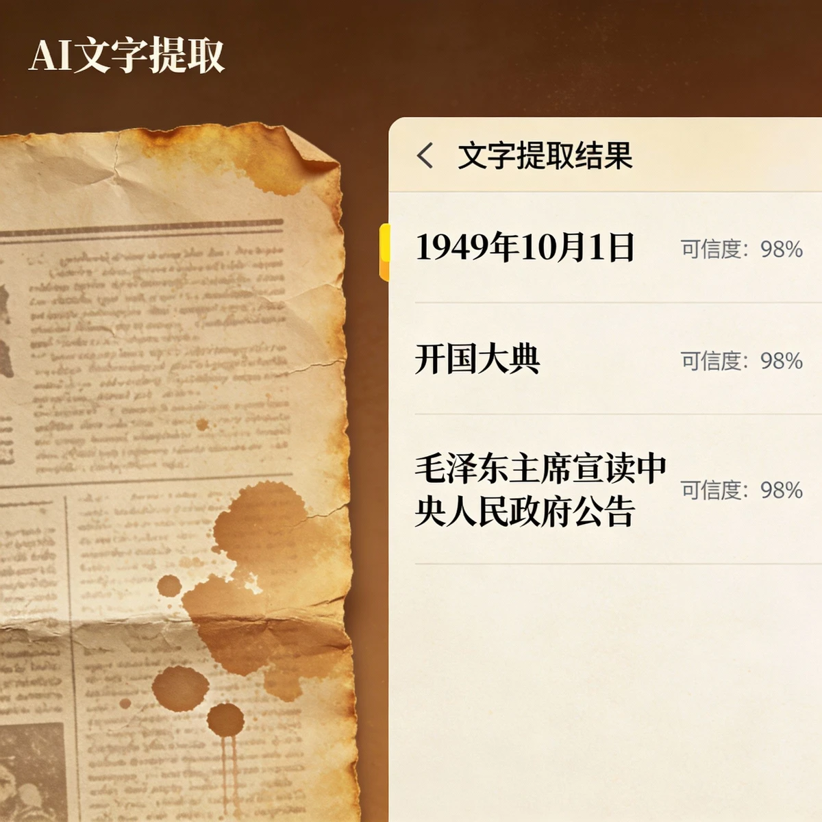 老照片文字提取示例1