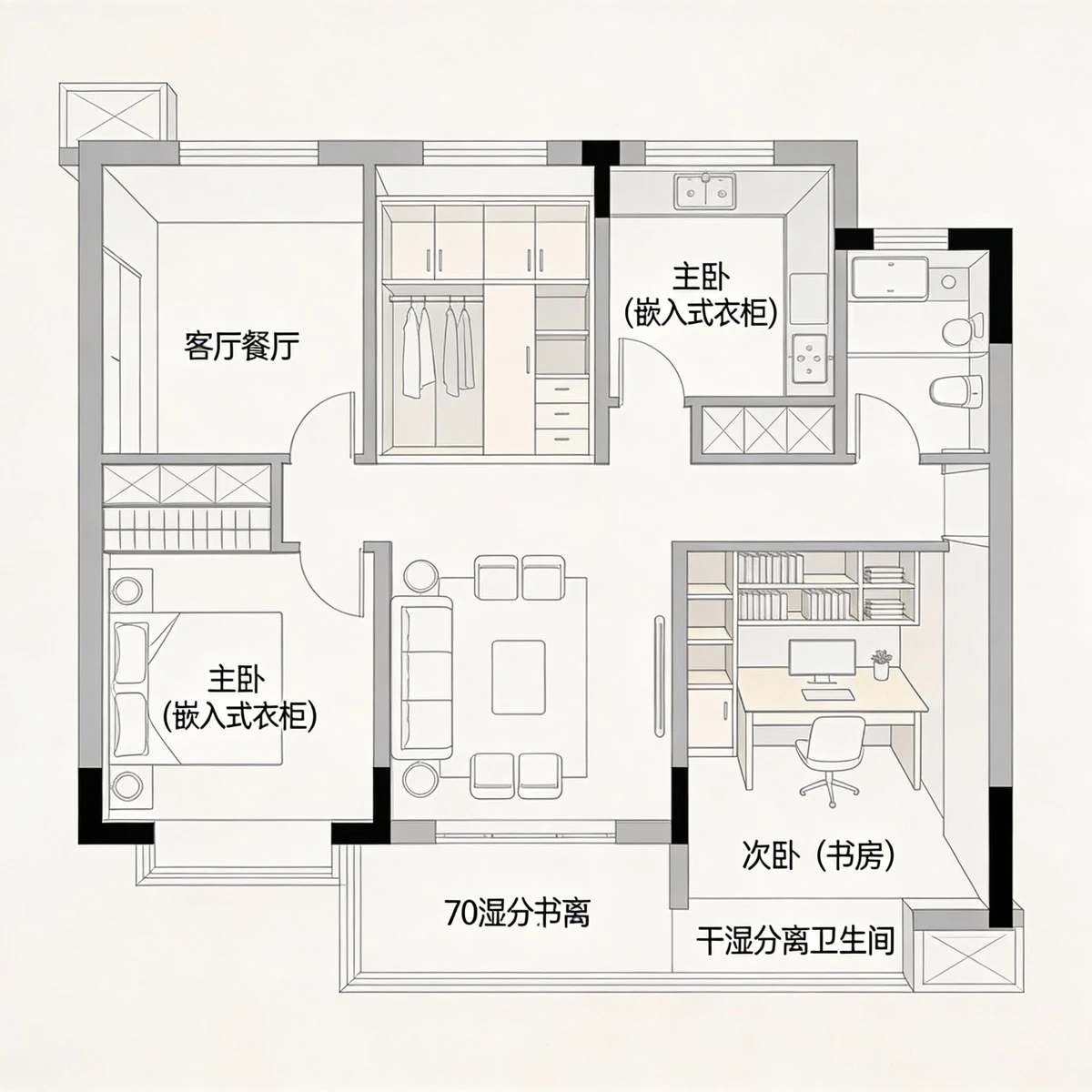 小户型房屋平面图示例1