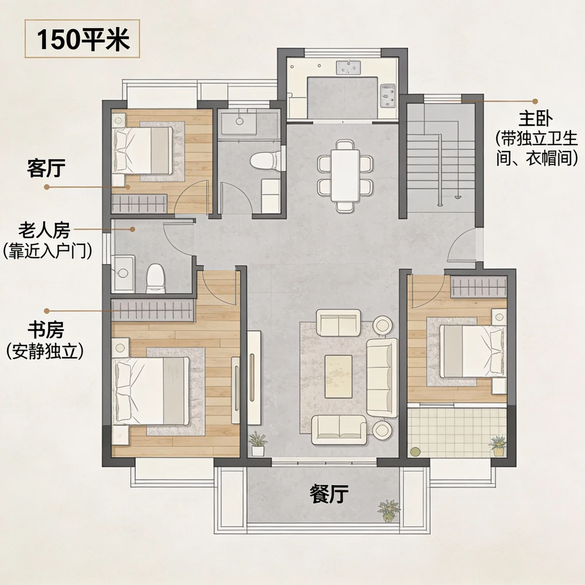 大户型房屋平面图示例1