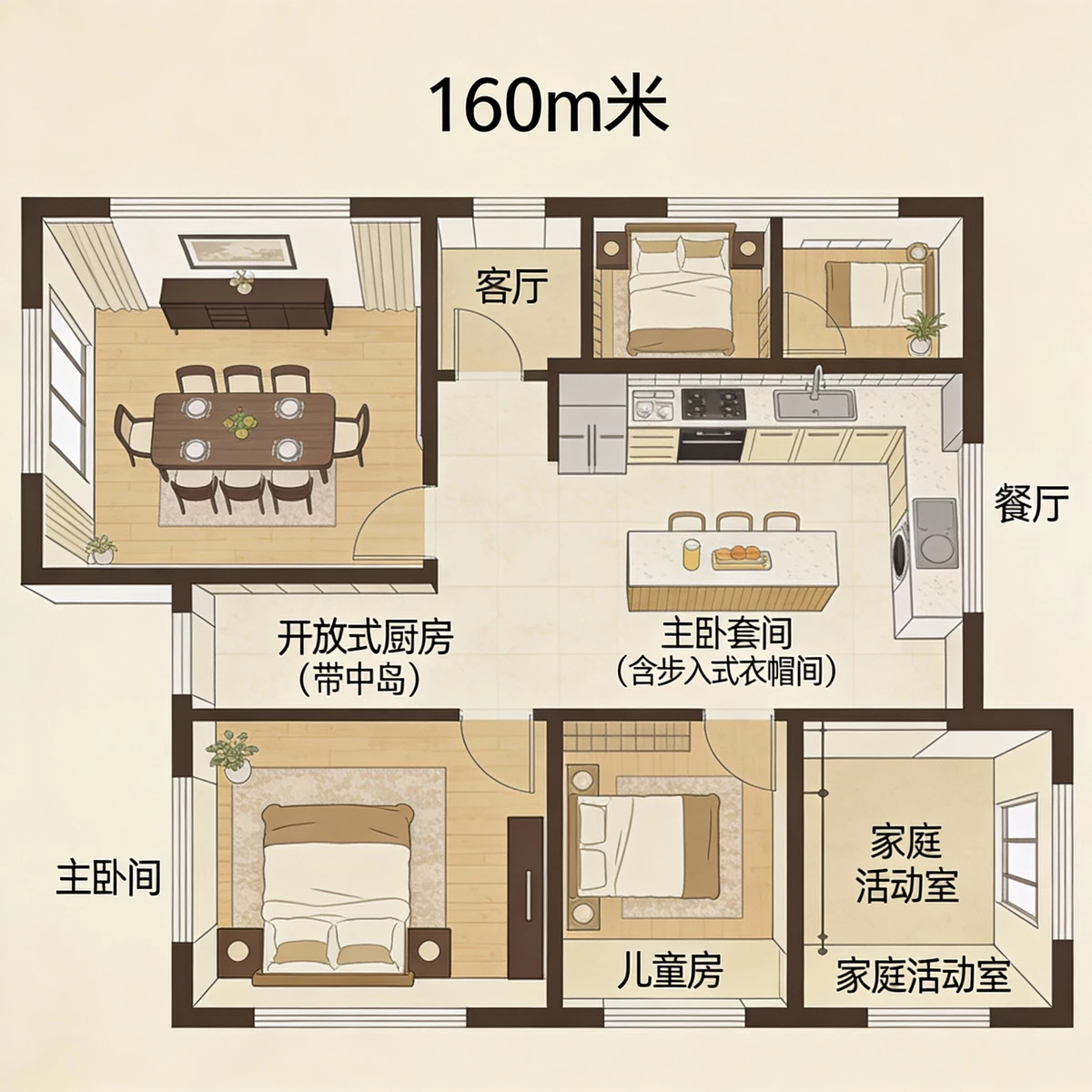 美式风格房屋平面图案例1