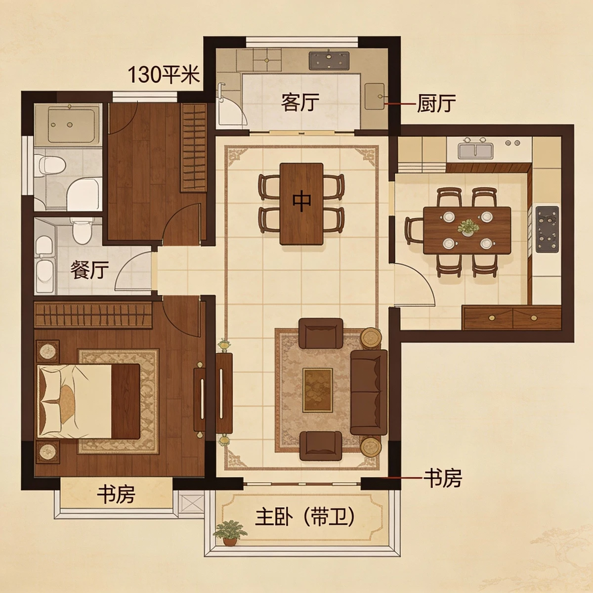 中式风格房屋平面图案例1
