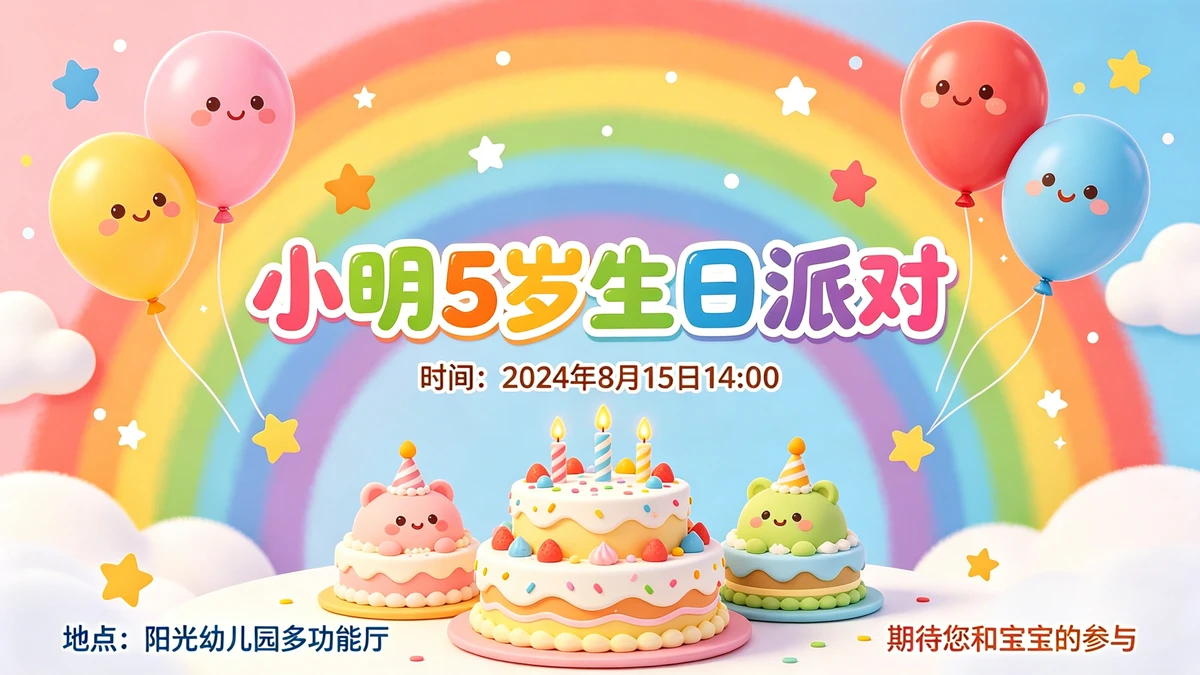 生日派对邀请函示例1