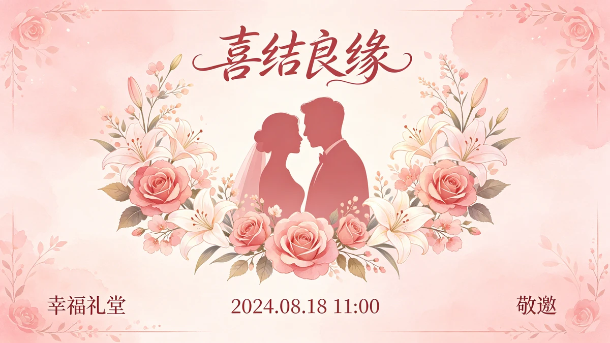 婚礼庆典邀请函示例1