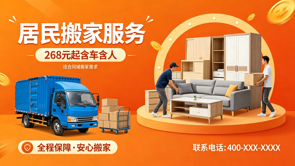搬家服务海报示例1