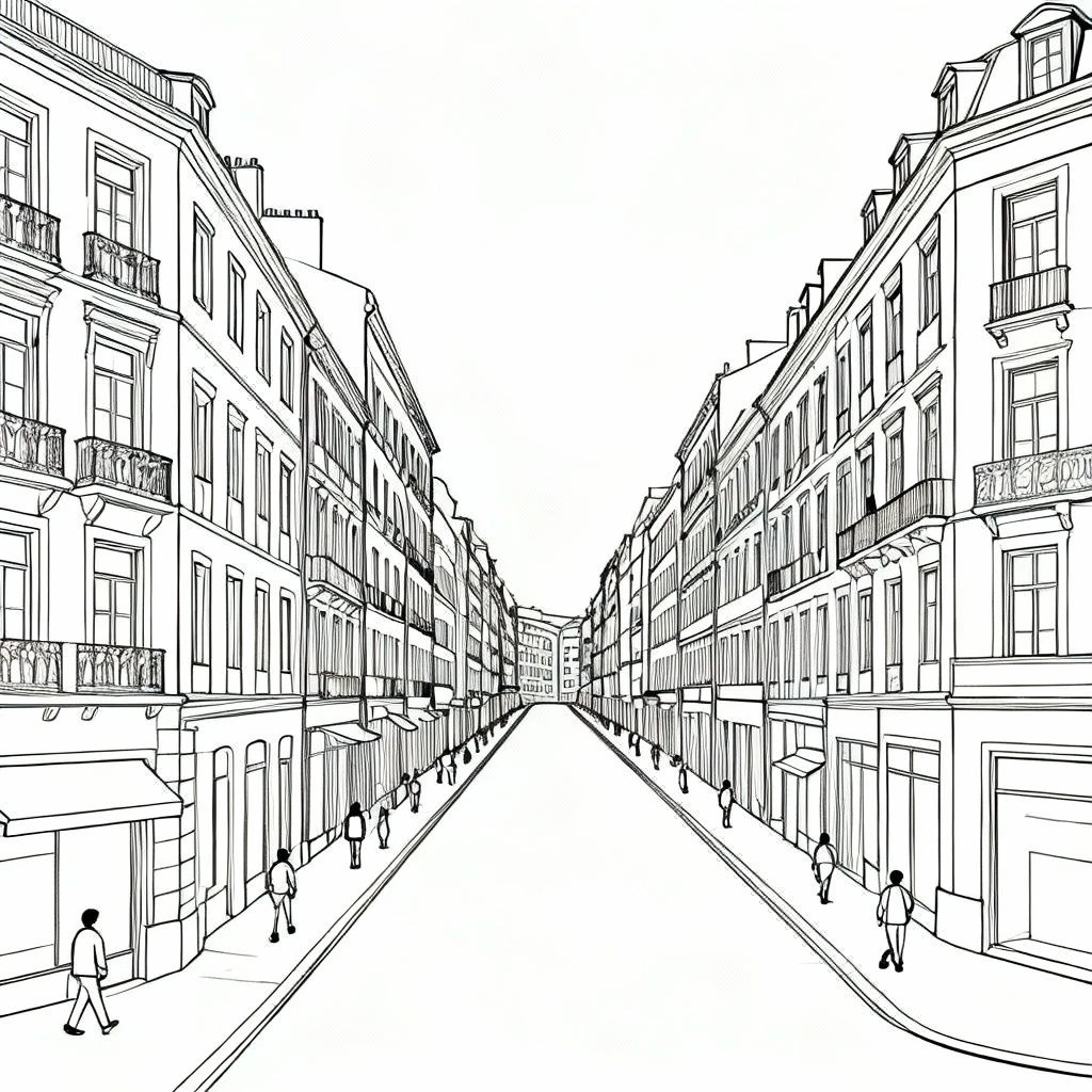 风景风格线稿生成示例1