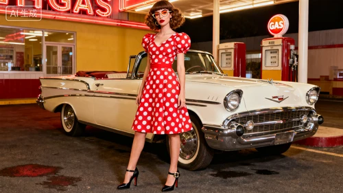 复古风格模特生成示例1