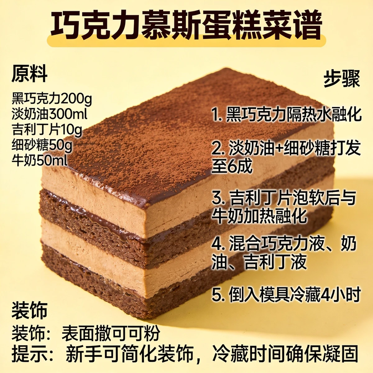 甜点糕点菜谱生成示例1