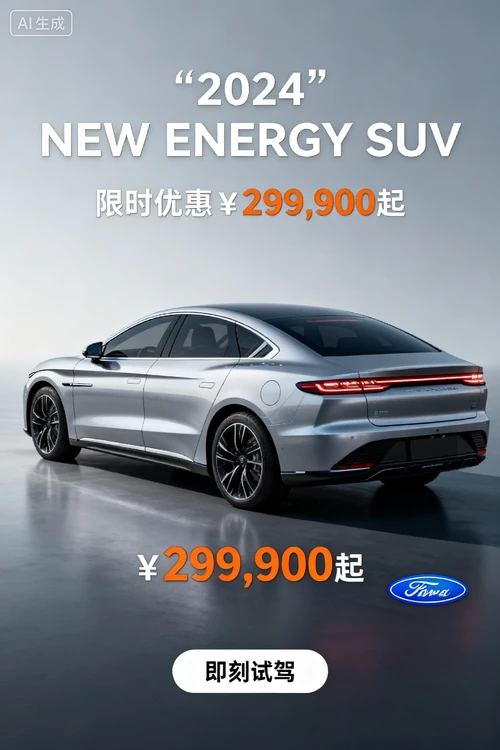 汽车海报背景替换前案例图片