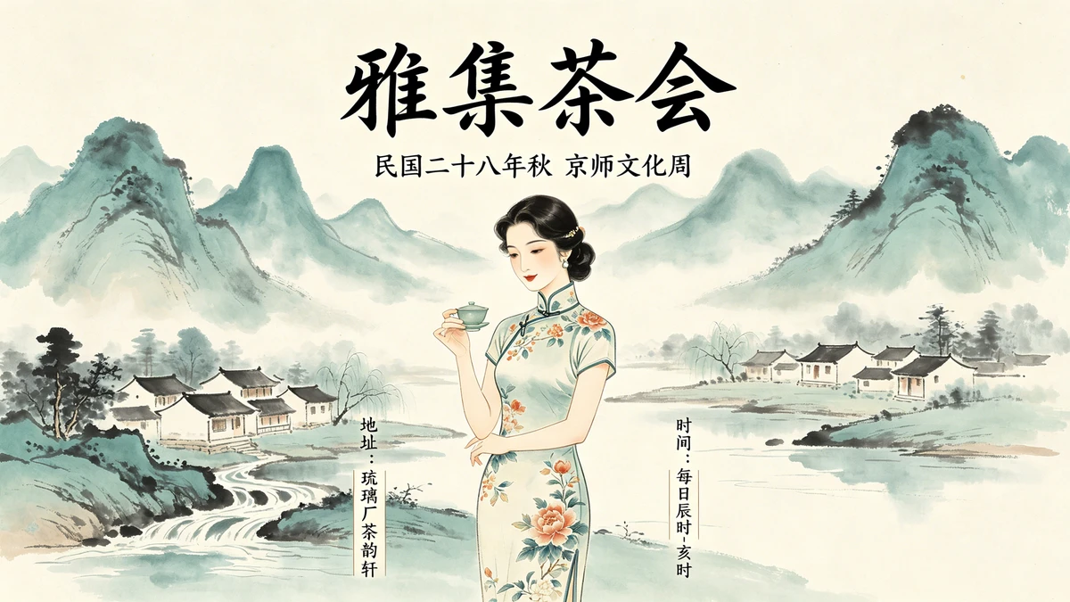 民国风情复古宣传单示例1