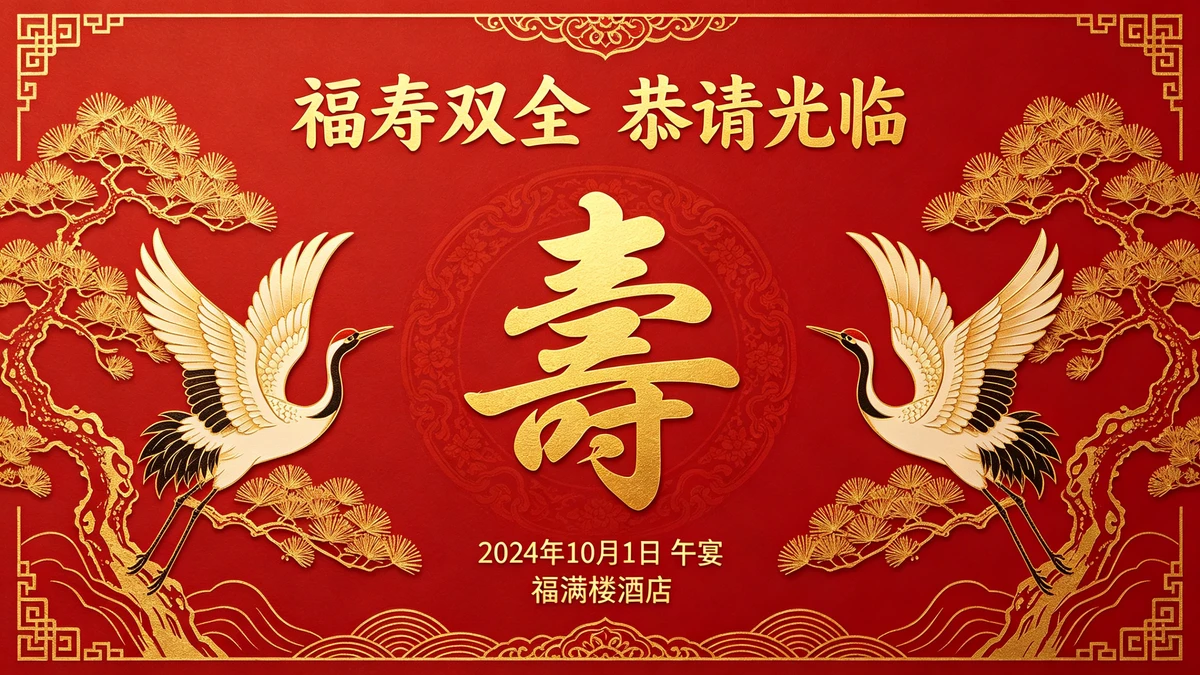 寿宴邀请函示例1