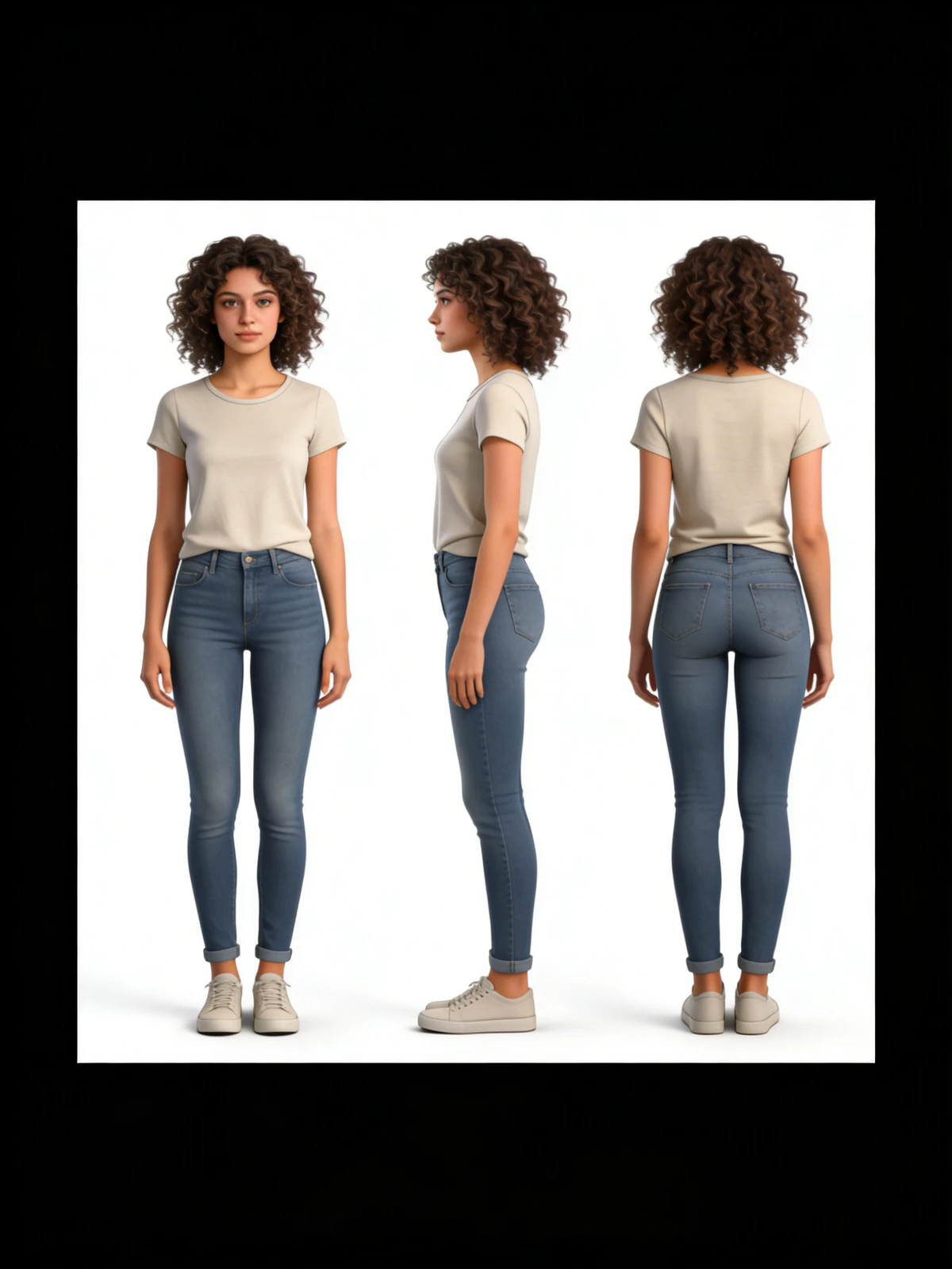 写实角色三视图示例