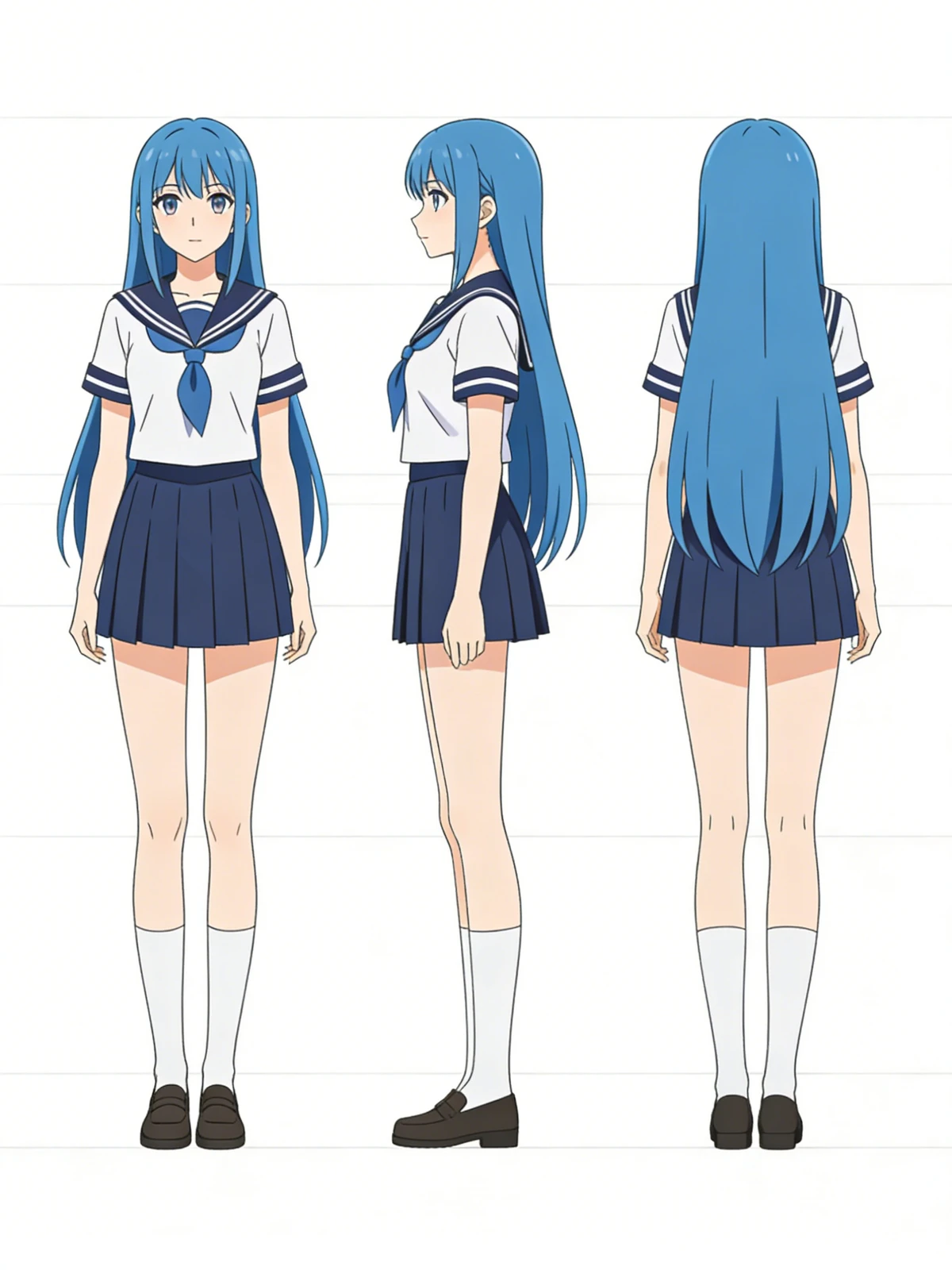 动漫角色三视图示例