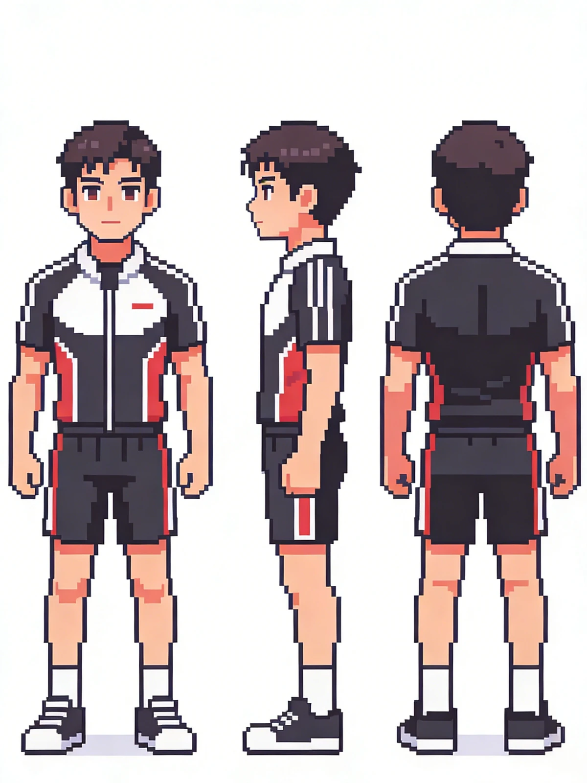 像素角色三视图示例