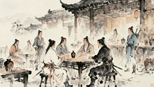 武侠风格壁纸生成示例1