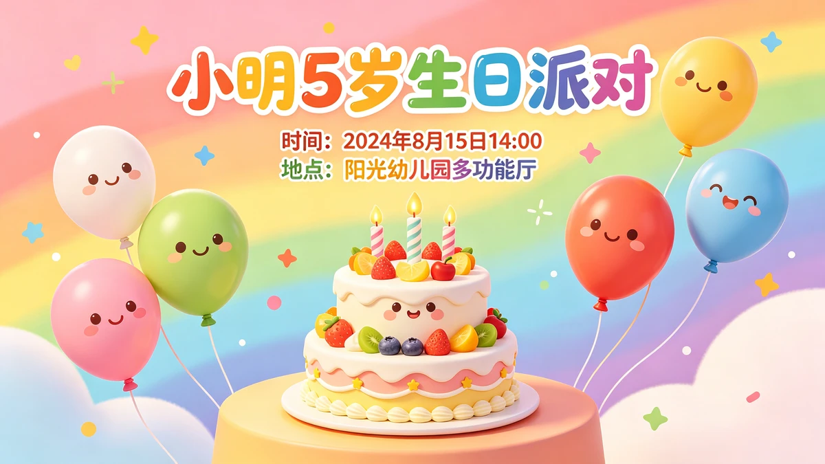 生日派对邀请函设计示例1