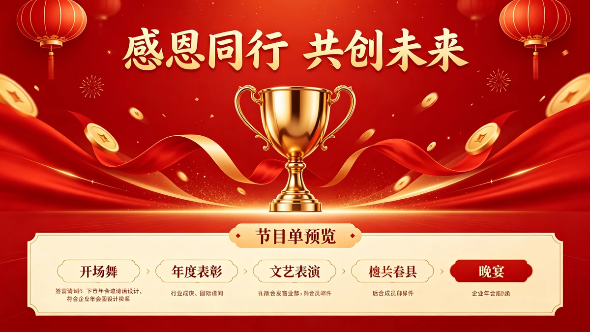 年会晚宴邀请函设计示例1