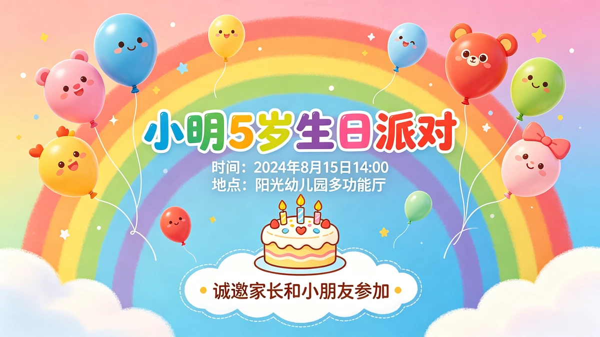 生日派对邀请函示例1