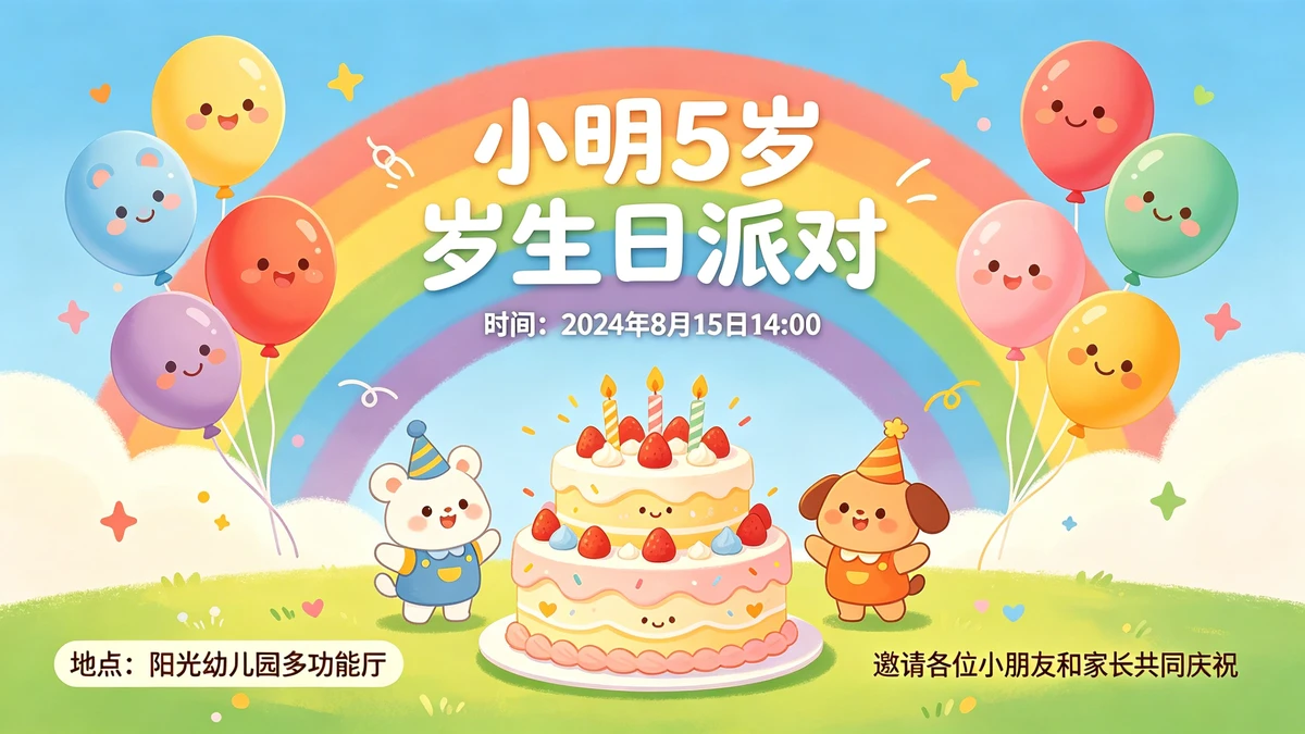 生日派对邀请函示例1